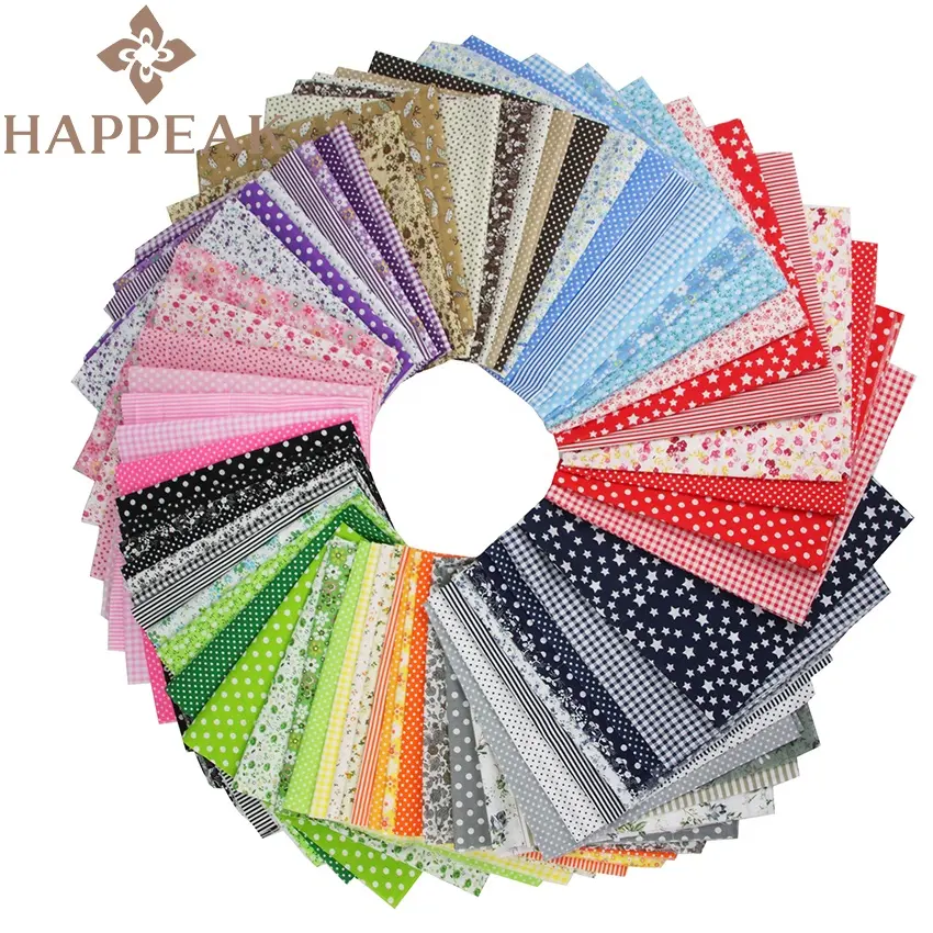 HAPPEAK Precut Stoff 70 Stück pro Set 10x10 Zoll Baumwolle bedruckte quadratische Patchwork Bundle Stoff für DIY Kunst handwerk