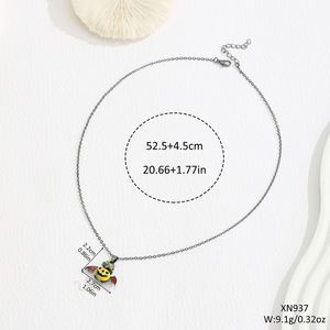 Collar con Colgante de Calabaza y Murciélago de Halloween, Joyería Gótica de Aleación para Mujer, Colección Otoño 2024, Origen Yiwu XK911 - Product Image 4