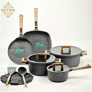 Set di Pentole Commerciali da 13 Pezzi Pronto per la Spedizione, Adatto a Tutti i Fornelli, Casseruole 24/28cm, Padelle per Pizza e Quadrate, Pentole per Salse, Utensili Inclusi - Product Image 2