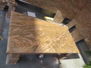 Diapositives de granit jaune or poli, carrelage jaune en granit de baies ladymy gris flammé, pierre de granit jaune chrysanthème - Product Image 5