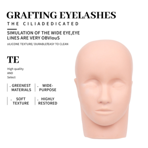 XIUSUZAKI Moule Modèle Humain Tête Formation Maquillage Modèle <span class=keywords><strong>Yeux</strong></span> En Caoutchouc, Cils Du Visage, Et Extension <span class=keywords><strong>De</strong></span> Cils Maquillage Pratique Tête - Product Image 4