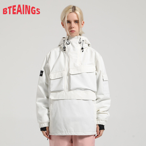 Combinaison de <span class=keywords><strong>ski</strong></span> à capuche et fermeture éclair pour <span class=keywords><strong>femme</strong></span>, haut pour planche à voile simple/double, imperméable, chaude, <span class=keywords><strong>veste</strong></span> multi-poches pour homme, vêtement de couple - Product Image 2