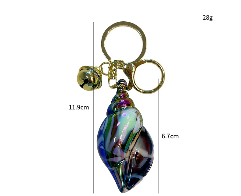 Creative Plating Colorful Conch Keychain Fashion Female Bag Car