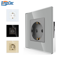En Stock, Entrega Rápida, Enchufe de Pared Estándar Europeo Schuko 16A 220V, Panel de Vidrio Templado, Tomacorriente Alemán