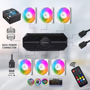 ชุดฮับพัดลม UpHere 10 พอร์ต 6PIN RGB 2 พอร์ต 5V <span class=keywords><strong>3</strong></span> PIN ARGB พร้อมพัดลมเคสพีซี ใช้พลังงานจาก Sata พร้อมรีโมท RF และตัวควบคุม <span class=keywords><strong>M</strong></span>/B - Product Image 6
