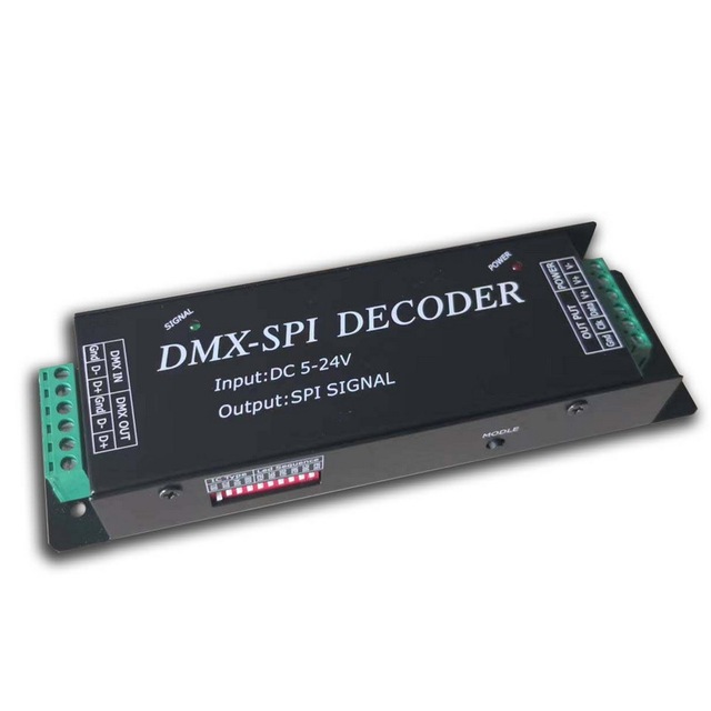 Dc5-24v Dmx to Usd1903/tm1812/ws2812/ws2801 Decoder, Output SPI signal Dmx Decoder