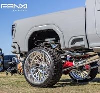 Jantes forgées tout-terrain Fanxi personnalisées 24x12 24x14 26x14 28x16 30x16 argentées, concaves profondes avec enjoliveurs flottants, entraxes 8x6.5 8x170 8x180