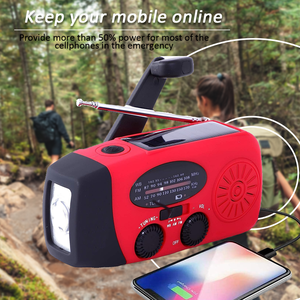 Radio AM FM portátil con <span class=keywords><strong>linterna</strong></span> LED Cargadores solares y USB de 3 modelos Alarma SOS para supervivencia en el hogar - Product Image 6