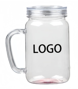 Botellas de Vidrio Personalizadas de 10 oz, Vasos para Beber, Frascos de Vidrio Cuadrados Tipo Mason - Product Image 1