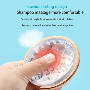 Brosse de massage du cuir chevelu en silicone personnalisée brosse à shampoing pour le nettoyage en profondeur de la tête peigne de massage au point d'acupuncture - Product Image 5