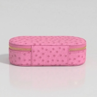 Boîte à bijoux en cuir imprimé autruche de luxe Cossni, grande capacité, étui de voyage pour organiser les bijoux, pour montre/boucles d'oreilles/collier/bague