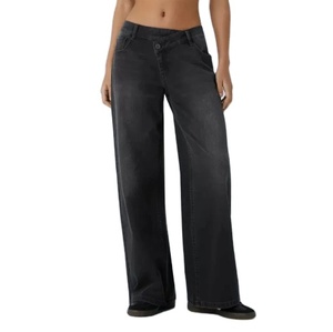 Jeans à jambe droite taille haute pour femmes à la mode transfrontalière conception ample <span class=keywords><strong>avec</strong></span> marque de taille - Product Image 6