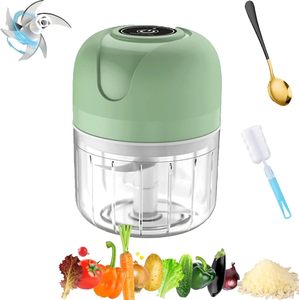 Mini hachoir électrique sans fil USB 250 ml vert, presse-ail écologique et durable pour viande, légumes et piments - Product Image 1