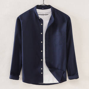 Leinen Kleidung für Männer mit Stehkragen Langarm Designer Stehkragen <span class=keywords><strong>Shirts</strong></span> - Product Image 5