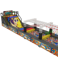 Château coquin bon marché multicolore de sécurité terrain de jeu intérieur préscolaire château plein d'entrain commercial terrain de jeu intérieur avec toboggan