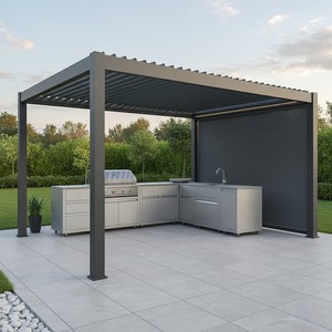 Cocina Exterior Modular <span class=keywords><strong>de</strong></span> Acero Inoxidable con Colores Frescos, Impermeable, con Gazebo <span class=keywords><strong>de</strong></span> Aluminio, Venta al por Mayor - Product Image 2