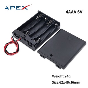 Boîte à piles 1/2/<span class=keywords><strong>3</strong></span>/4/6/8 AAA avec couvercle, interrupteur, côte à côte avec fil 140 mm, alimentation 6 V - Product Image 1