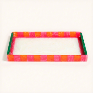 <b>Epoxy</b> Resin Serving Tray square with coaster Glitter Design White Resin Serving Tray Breakfast Serving Used - Product Image 1