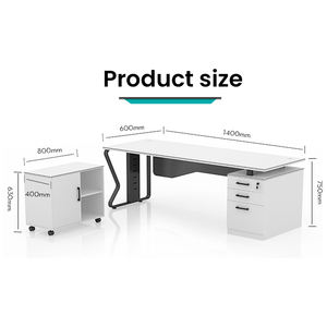 High End CEO Work Desk Commercia Minimalista Manager Office Station com arquivamento móvel Mesh Back Chair - Product Image 2