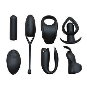 Uomini <span class=keywords><strong>e</strong></span> donne <span class=keywords><strong>Sex</strong></span> Toy SM Kit Clit anale anello proiettile ricaricabile Multi-attacco 7 in 1 BDSM telecomando vibratore Set - Product Image 1