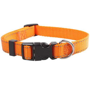2023 Amazon Best Quality Reflective Nylon Pet Dog Neck Collar Hot Sell Solid Pattern Dog <b>Harness</b> Accessory Polyester <b>Leash</b> Use - Product Image 2