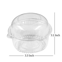 Boîte ronde en plastique pour fête d'anniversaire, 50 pièces, avec dôme transparent, paquet jetable