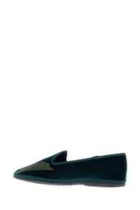 รองเท้าบัลเล่ต์ผ้ากำมะหยี่สีเขียวเข้มลายดอกไม้ lemargot จากนักออกแบบชั้นนำ - Product Image 3