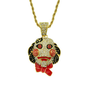 2026 New Simple Personalization Popular Design Fear Mask Pendant Necklace Exaggerated Hiphop Style Men's Necklace Trendy Jewelry - Product Image 5