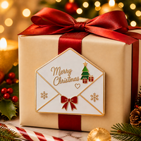 Broche en métal populaire de dessin animé Kawaii insigne d'épinglette cadeaux promotionnels de Noël personnalisés enveloppe d'épingles en émail dur personnalisée