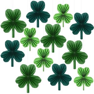 Abanico <span class=keywords><strong>de</strong></span> papel trébol decoración DIY 3D Día <span class=keywords><strong>DE</strong></span> LOS Santos <span class=keywords><strong>Patricio</strong></span> papel verde tréboles ventilador conjunto decoración <span class=keywords><strong>de</strong></span> fiesta - Product Image 2