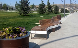 <span class=keywords><strong>Rue</strong></span> en bois en plastique ronde extérieure de <span class=keywords><strong>banc</strong></span> de style de conception moderne longue pour le centre commercial - Product Image 5