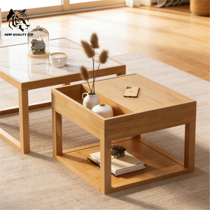Table basse en bois moderne et écologique, design unique, pour salon, prix de gros direct usine, personnalisable, en stock, expédition immédiate - Product Image 4