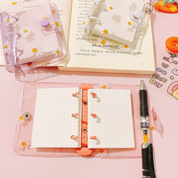 Mini carnet de voyage rechargeable, mini classeurs transparents en PVC, carnet de notes à 3 anneaux, classeur à feuilles mobiles, classeur budgétaire