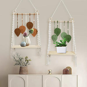 Estante de <span class=keywords><strong>tapiz</strong></span> de algodón con estampado bohemio tejido a mano, colgante de <span class=keywords><strong>pared</strong></span> con borlas de hojas ecológicas <span class=keywords><strong>para</strong></span> habitación de niños, <span class=keywords><strong>pared</strong></span> de salón - Product Image 1