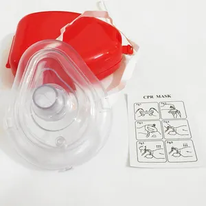 Máscara de primeiros socorros cpr personalizado, máscara auxiliar de látex adulto anti-asfixação válvula única, máscara cpr para socorro externo
