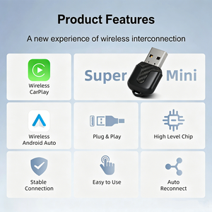 CarPlay adaptor mobil nirkabel otomatis, adaptor Dongle Mini nirkabel Apple, adaptor Bluetooth Mini nirkabel, adaptor CarPlay Universal - Product Image 4