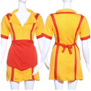 Uniformi <span class=keywords><strong>da</strong></span> <span class=keywords><strong>Lavoro</strong></span> per Cameriere di Hotel e Ristoranti, <span class=keywords><strong>Abiti</strong></span> Corti Personalizzati in Rosso e Giallo - Product Image 4