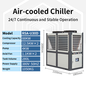 Enfriador Industrial RSA-U30D de 30HP Refrigerado por Aire, Compresor Importado, Funcionamiento Estable 24 Horas, Trabajo Continuo - Product Image 4