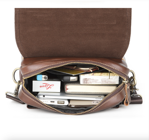 Sac à bandoulière en cuir de vache véritable Andong pour hommes, sac messager tendance pour l'extérieur, sac à main de grande capacité - Product Image 6
