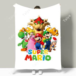 Couverture personnalisée avec nom de dessin animé, couverture <span class=keywords><strong>Super</strong></span> <span class=keywords><strong>Mario</strong></span> créative personnalisée, cadeau d'<span class=keywords><strong>anniversaire</strong></span> de bébé, <span class=keywords><strong>décoration</strong></span> de la maison - Product Image 2