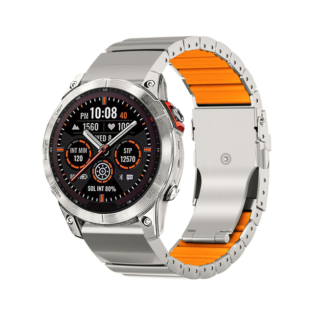 Win-Win Durable Sweatproof Quick Release Titanium Rubber Sport Straps for Garmin Fenix 7X 51mm Smartwatches