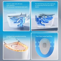 Toilette intelligente de luxe la plus vendue avec télécommande, séchage à l'air, fixation au sol, cuvette électrique allongée, compatible S-Trap et P-Trap