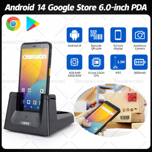 Google gồ ghề PDA 8core 6inchestouch Màn hình android14 thiết bị đầu cuối cầm tay 1D/2D thiết bị đầu cuối 5000ah với wifi <span class=keywords><strong>RFID</strong></span> cho Express - Product Image 3