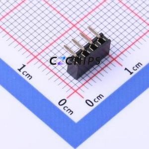 PM200-1-04-W-4.3 Pin Socket Bent Lead Through Hole,P=2mm Connector 1x4P 2mm Square Hole Right Angle Insert - Product Image 2
