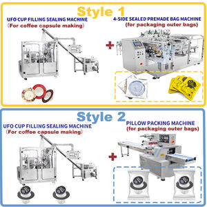 Nuovo arrivo Eco Friendly materiale forma speciale <span class=keywords><strong>UFO</strong></span> disco volante forma tazza di caffè gocciolamento filtro sacchetto di riempimento e sigillatura macchina - Product Image 5