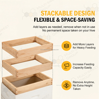 Outil d'apiculture : Boîte d'alimentation supérieure empilable en bois de sapin pour ruche Langstroth 50,5*41,3*8,5 cm