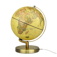 Globe de lampe de nuit avec support en métal, support en métal éclairé de bureau