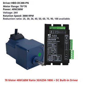 HONGBAODA 70-serie <span class=keywords><strong>DC</strong></span> borstelloze snelheidsregelmotor met versnellingsbakreductor nema 28 <span class=keywords><strong>motor</strong></span> DC24V/36V/48V/<span class=keywords><strong>220V</strong></span> selecteerbaar 40W/60W - Product Image 2
