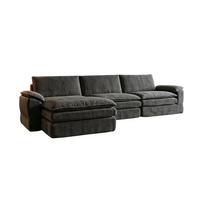 Ensemble de canapés modulaires modernes en tissu chenille, design compressible, canapé sectionnel, combinaison quatre pièces, meubles de salon