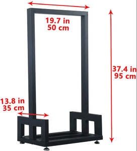 Heavy-Duty <b>Indoor</b>/Outdoor Modern <b>Firewood</b> Holder Rack Metal Lumber <b>Storage</b> Stacking for Home Fireplace Fireplace Accessories - Product Image 3